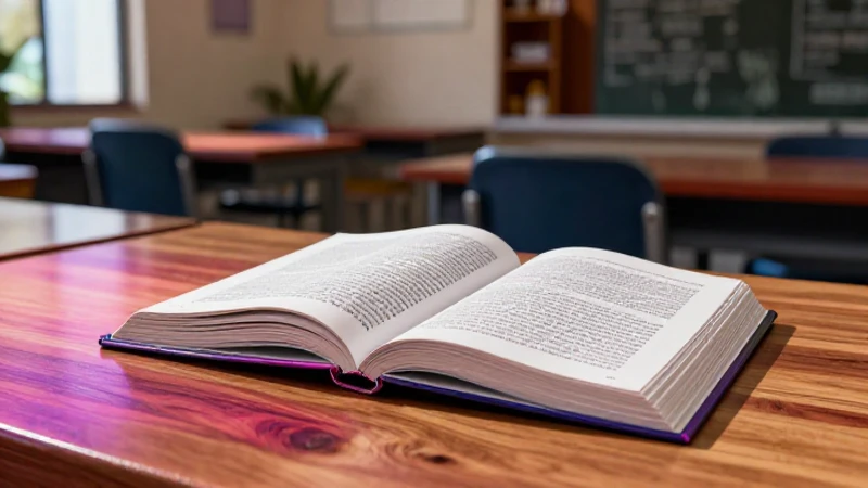 Libro abierto en moderno escritorio con estilo vibrante