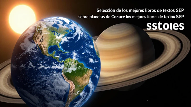 Ilustración vibrante de la Tierra y Saturno