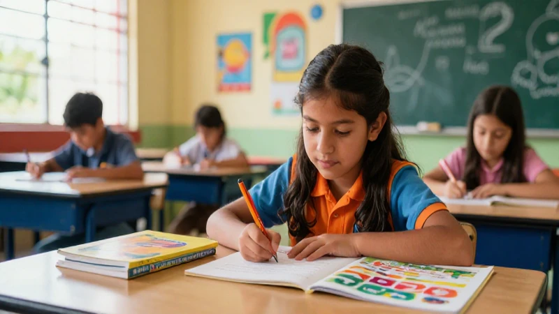 Estudiante entusiasta crea arte educativo vibrante