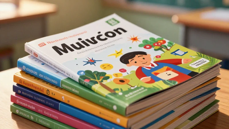 Libros educativos vibrantes en un aula moderna