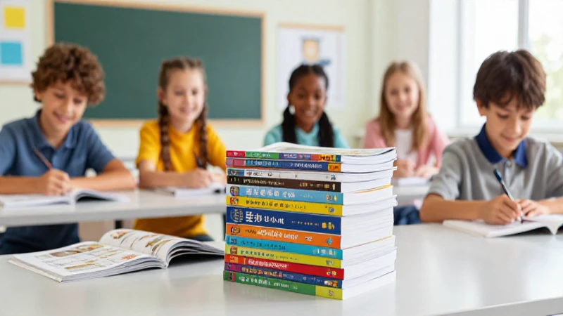 Clase alegre y vibrante con libros modernos