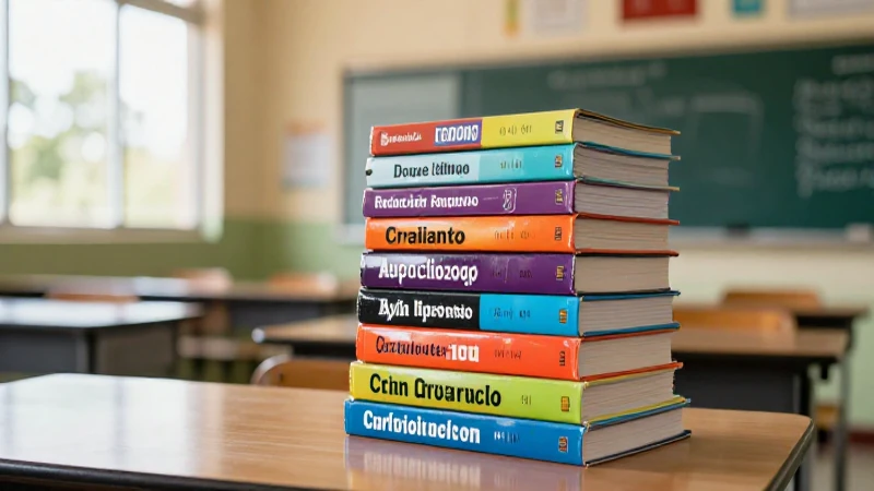Libros de estudio vibrantes en un aula mexicana