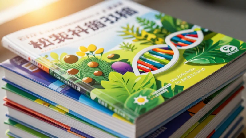 Libros científicos modernos con naturaleza vibrante