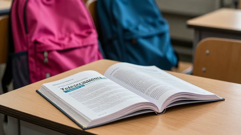 Libro de texto en escritorio, estética académica profesional