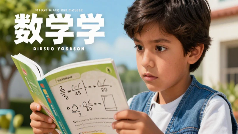 Estudiante curioso en un vibrante libro de matemáticas