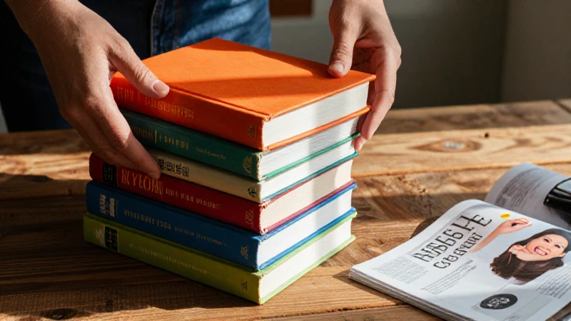Libros usados coloridos sobre escritorio