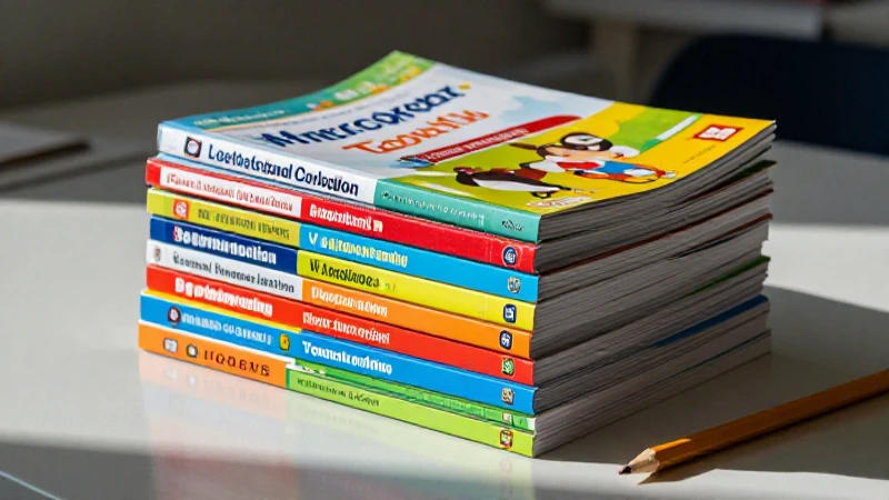 Libros de texto coloridos en escritorio