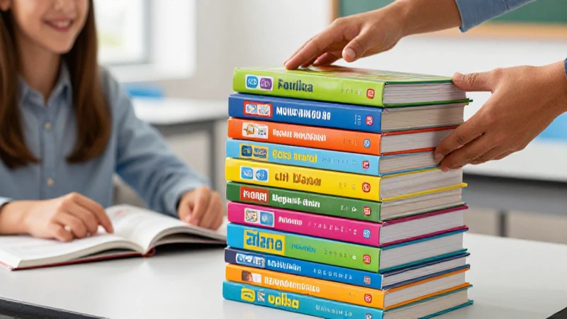 Libros educativos vibrantes, estética premium