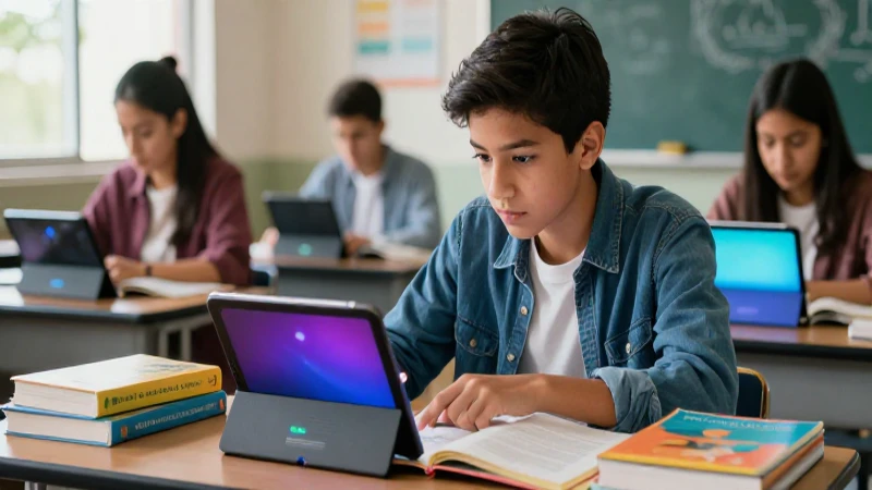 Encuentra los mejores libros de texto y curriculum para tu educación 4 Estudiante mexicano aprende con tecnología y libros vibrantes