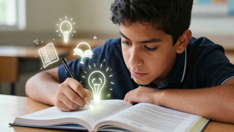 Joven mexicano concentrado estudiando un libro moderno
