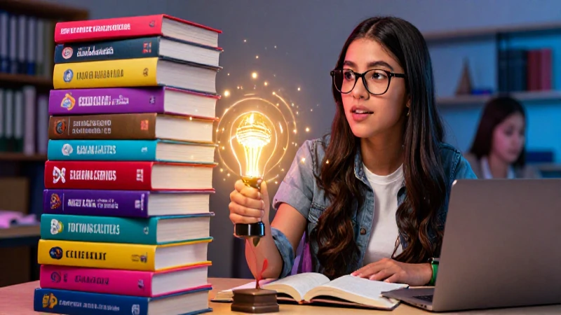 Estudiante mexicano apasionado con libros académicos