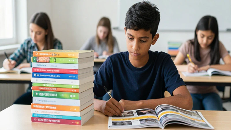 Retrato fotorealista de estudiante y libros modernos