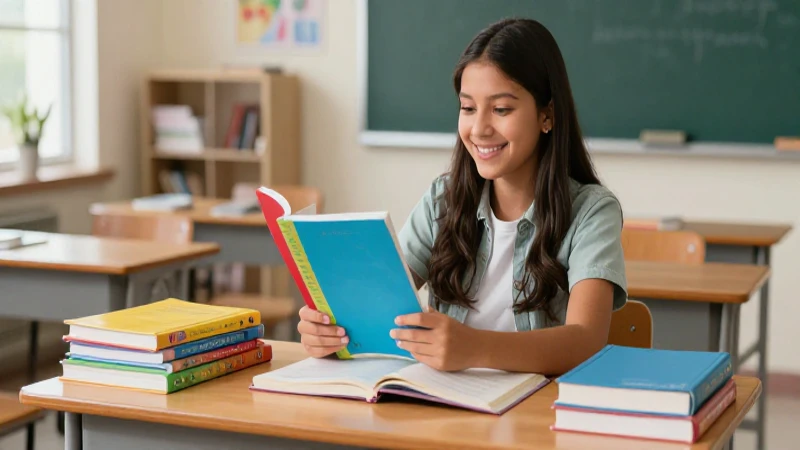 Estudiante mexicano organiza material escolar con optimismo