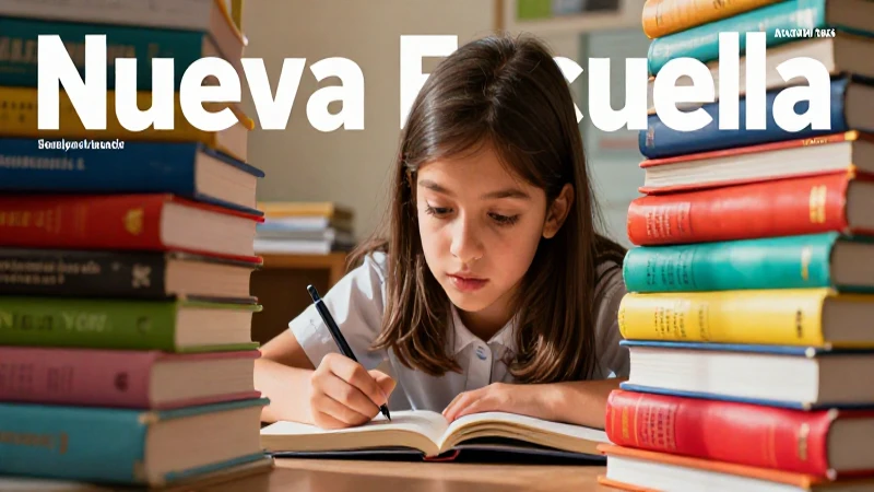 Estudiante joven y enfocado con libros coloridos