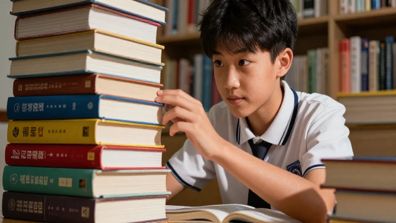 Estudiante descubre conocimiento entre libros coloridos