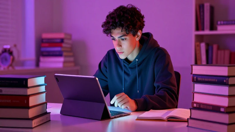 Descarga gratis los libros de Larousse secundaria en formato PDF 6 Estudiante enfocado en entorno académico moderno