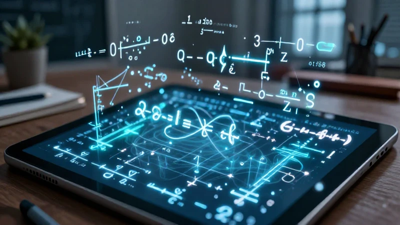 Ilustración digital educativa de ecuaciones matemáticas