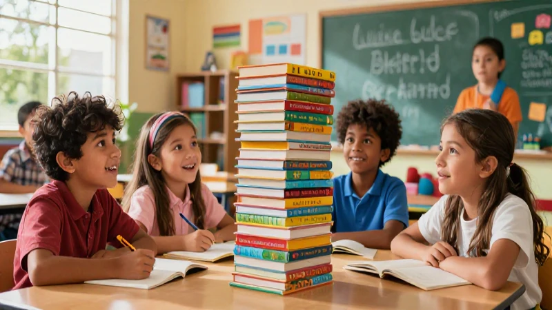 Libros infantiles inspiradores: fomenta la pasión por la lectura en primaria 4 Estudiantes diversos aprenden en vibrante aula