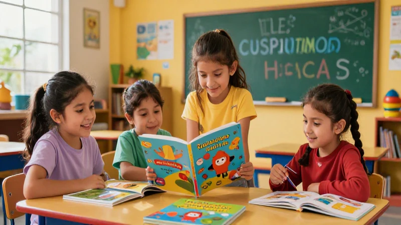 Aulas mexicanas vibrantes con niños alegres