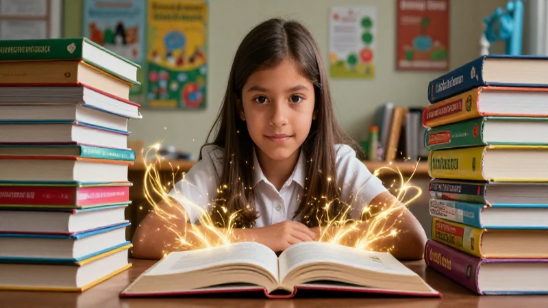 Libros de la Nueva Escuela Mexicana 2023 para 5° grado: ¡Conoce los mejores aquí! 3 Estudiante curioso rodeado de libros vibrantes
