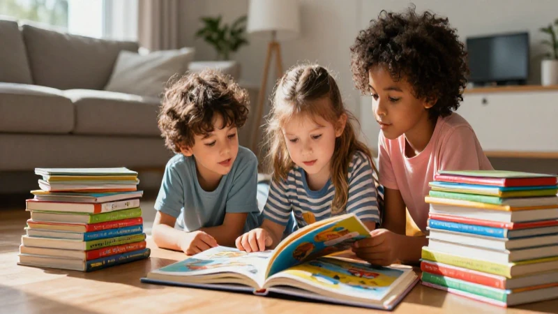 Mejores libros preescolares: aprendizaje y diversión en familia 3 Niño lee un libro colorido en casa con estilo