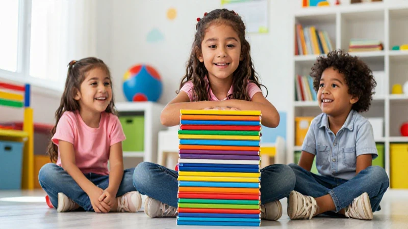 Mejores libros preescolares: aprendizaje y diversión en familia 4 Niño sonriente con libros en un aula moderna