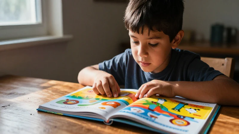 Lecturas para preescolar que impulsarán el aprendizaje de tus pequeños 5 Niño lee libro vibrante con luz