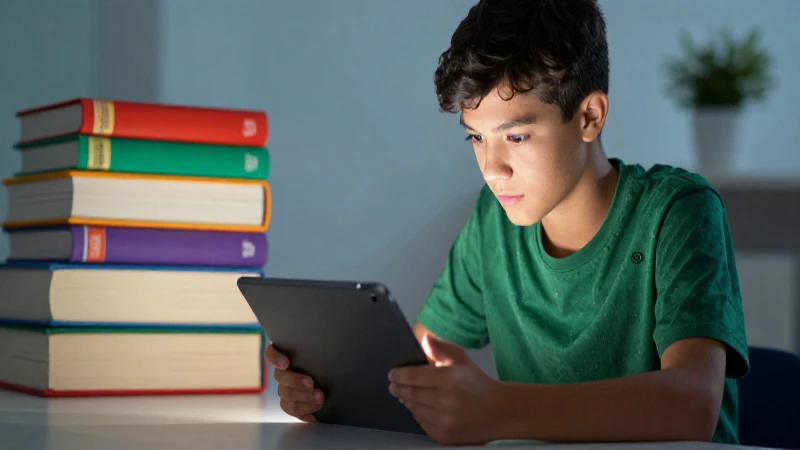 Prepárate para el éxito con libros de preparatoria en línea SEP 3 Estudiante joven usa tablet educativa