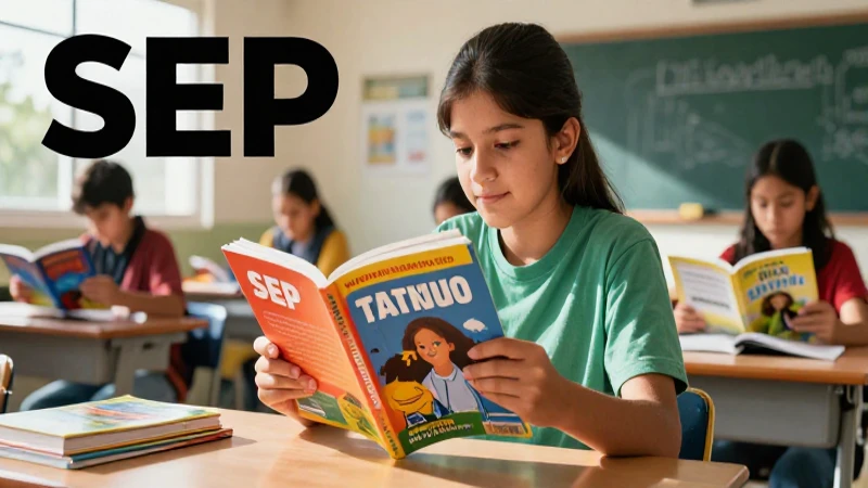 Estudiante mexicano lee libros en aula moderna