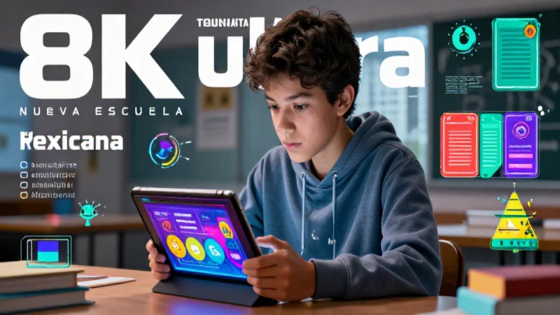 Estudiante mexicano estudia contenido educativo digital
