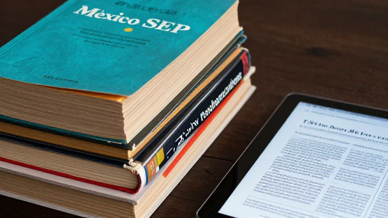 Libros SEP antiguos y tablet moderna, contraste educativo