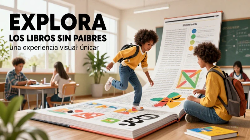 Explora los libros sin palabras: una experiencia visual única 5 Estudiantes explorando libros sin palabras en un entorno vibrante
