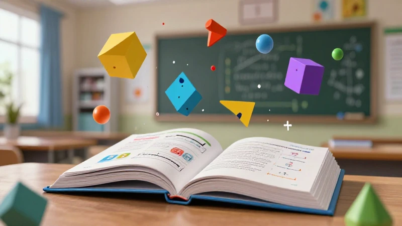 Ilustración educativa de matemáticas con libros de telesecundaria