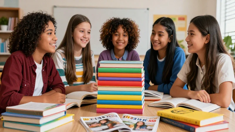 Potencia tu aprendizaje con los mejores libros de secundaria 3 Estudiantes jóvenes y diversos en un entorno moderno