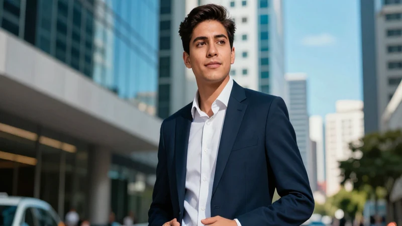 Joven profesional mexicano exitoso y moderno