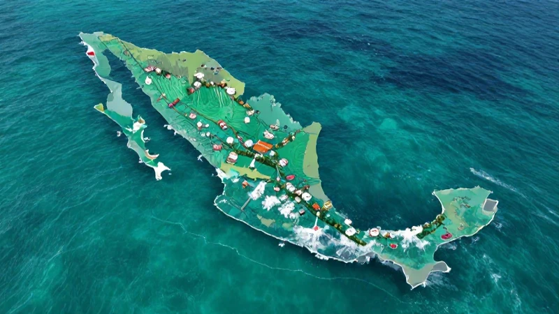 Conoce las fronteras y territorios de México 4 Islas mexicanas vibrantes con mapa estilizado