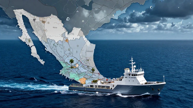 Barco científico en aguas mexicanas dramáticas