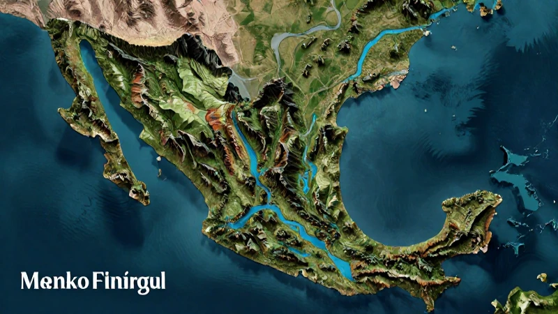 Mapa topográfico vibrante de México