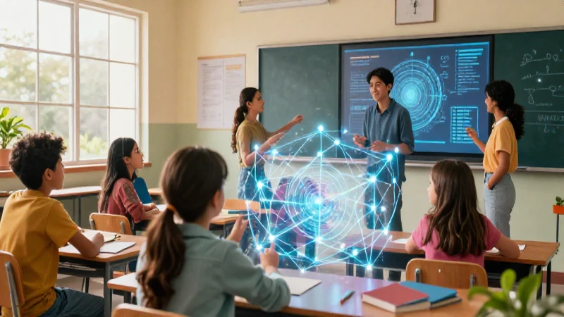 Estudiantes interactúan con hologramas educativos en México
