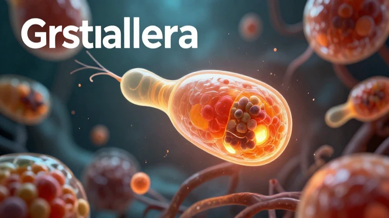 Lisosoma estilizado con entorno celular vibrante