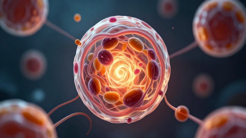Lisosoma microscópico vibrante con enzimas detalladas