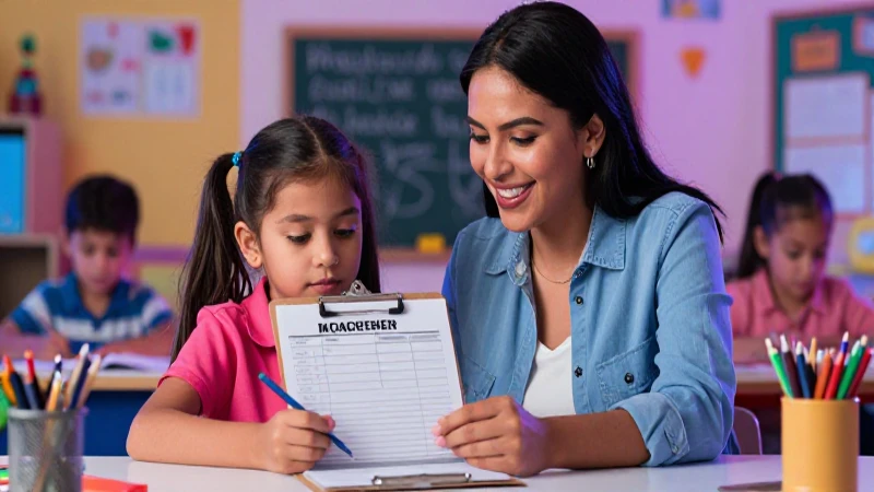 Lista de Cotejo: Formato y Uso en Evaluación Preescolar 8 Maestra mexicana y alumno aprendiendo con calidad