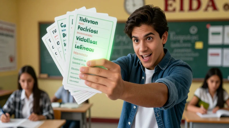 Estudiante aprende inglés con determinación