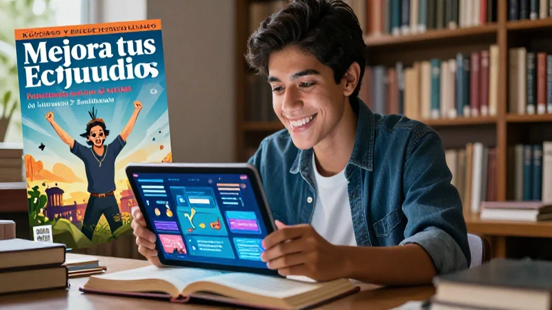 Joven mexicano estudia literatura con recursos digitales