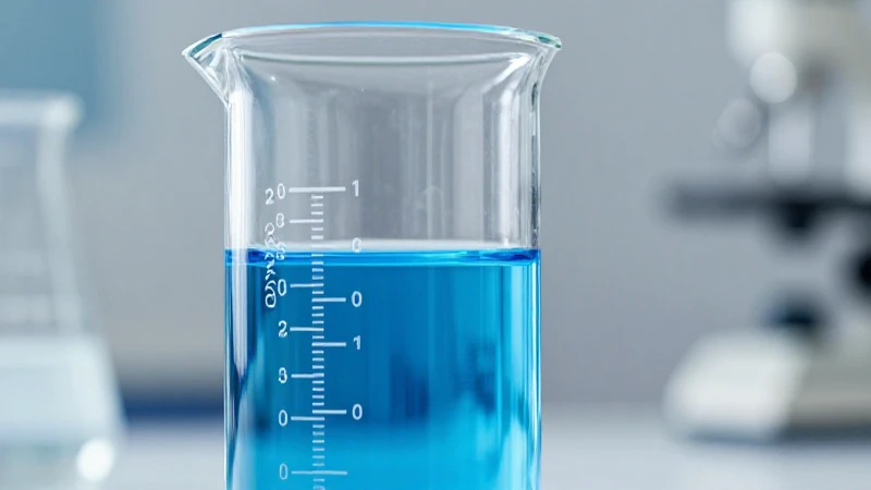 Vaso azul brillante con medición precisa