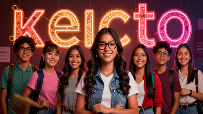 Revista educativa mexicana vibrante con estilo dramático