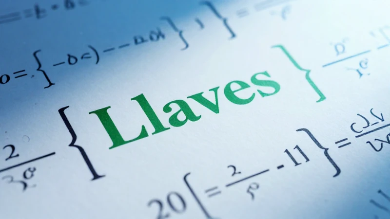 Llaves y símbolos matemáticos en una presentación científica