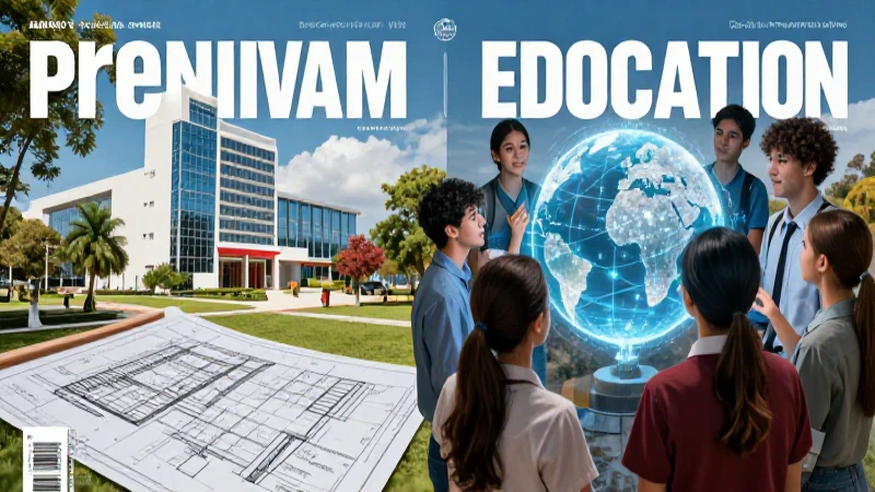 Revista educativa mexicana con diseño futurista y natural