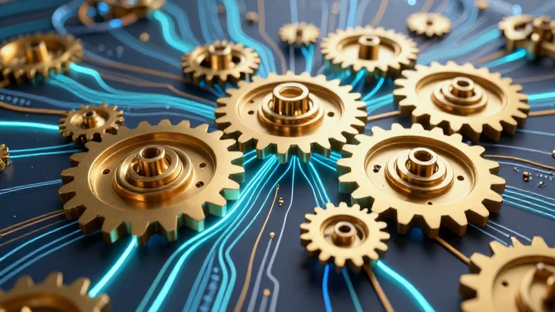 Logística: significado, definición, origen y clasificación 6 Red logística dinámica, gears dorados y datos