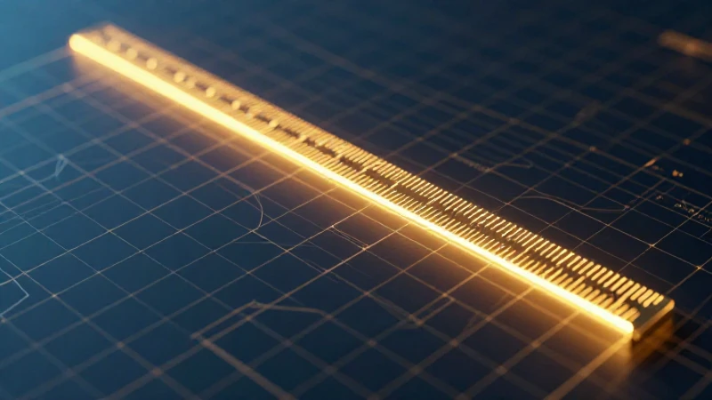 Longitud: Qué es, significados y ejemplos explicativos 3 Ilustración dorada de medición geométrica científica